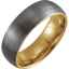 Tungsten & Yellow Gold Brush Band