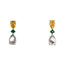 Pear Diamond and Emerald Earrings